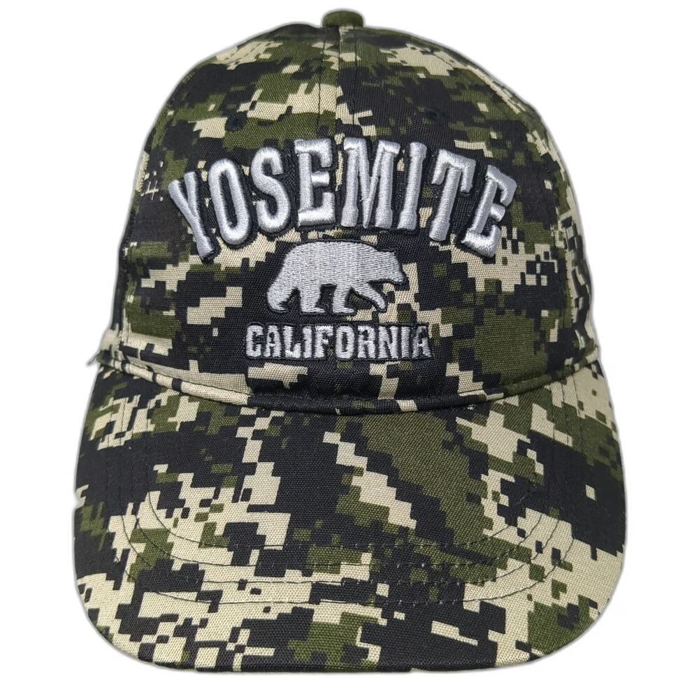Lucky 7 Baseball Cap Green One Size Yosemite California Bear Digital Camo Hat